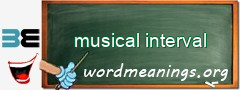 WordMeaning blackboard for musical interval